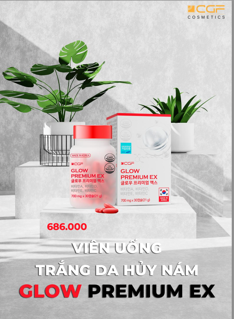 CGF - Viên uống trắng da huỷ nám- 30 viên